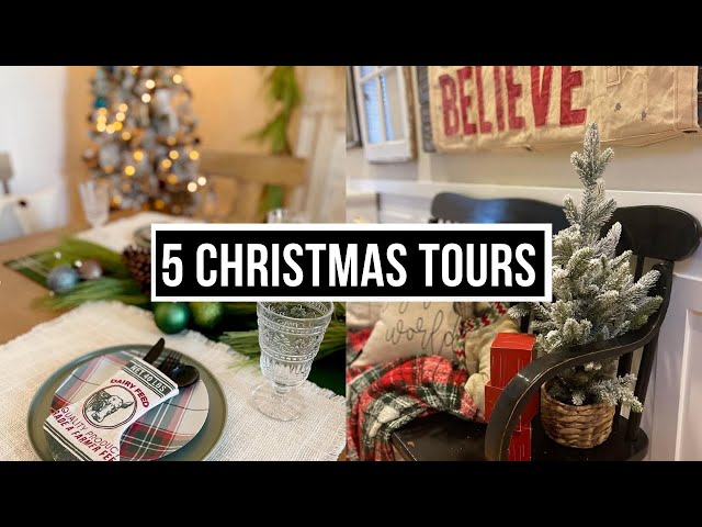 5 Antique Farmhouse Christmas Home Tours (Music Only)