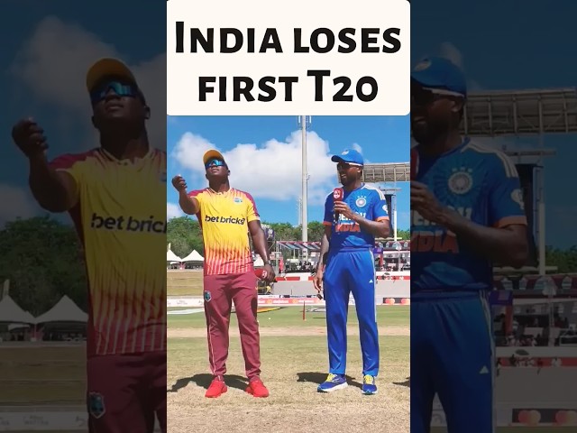 India loses first T20. #IndiaVsWestIndies #Cricket #TilakVarmaDebut #T20Cricket