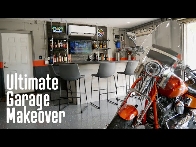 Motorcycle Man Cave / Garage Bar Makeover ... a gift to my Dad
