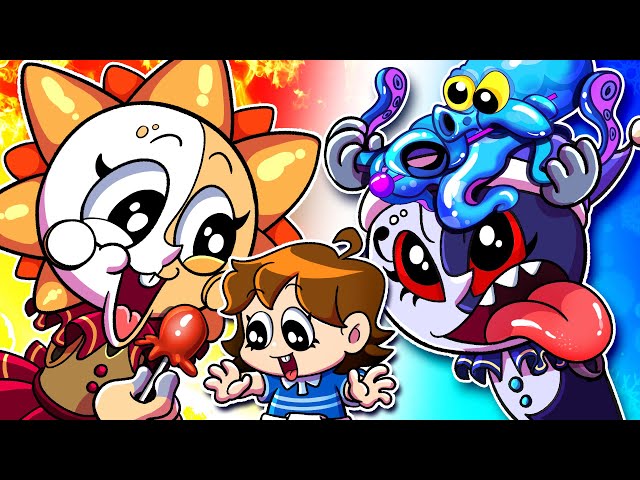 ❤RED VS 💙BLUE FOOD MUKBANG ANIMATION | ☀SUN VS 🌜MOON❤ BABY GERORY-FNAF Security Breach | SLIME CAT