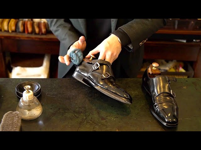 World Champion Shoeshine Process! Delicate technique by Japanese craftsmen!