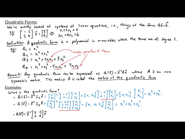 Linear Algebra - Quadratic Forms