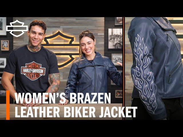 Harley-Davidson Women's Brazen Leather Biker Riding Jacket Overview