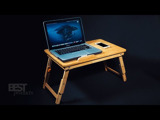 Nnewvante Adjustable Laptop Desk Table 100% Bamboo UNBOXING