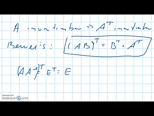 Lineare Algebra: Transponierte Matrix invertierbar | THESUBNASH - Jeden Tag ein neues Mathevideo