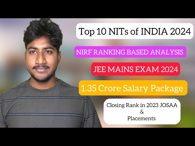 Top 10 NITs of INDIA|2024 Ranking for Admission|Placements & Cutoff Details|JEE Mains|Dineshprabhu