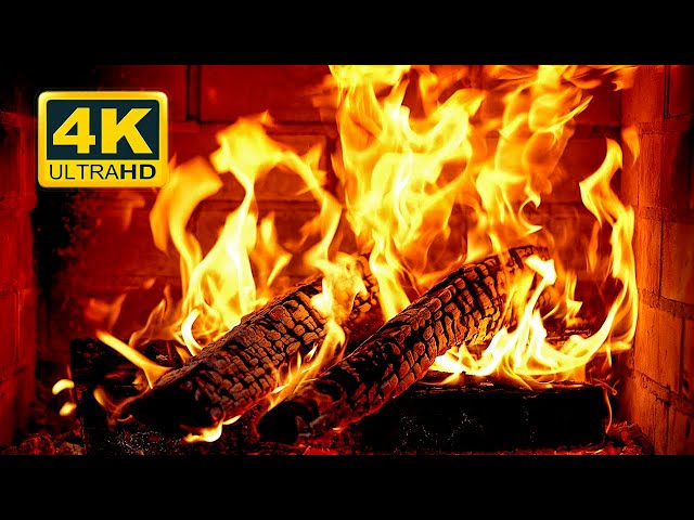 🔥 Cozy Fireplace 4K UHD! Fireplace with Crackling Fire Sounds. Fireplace Burning for TV 4K