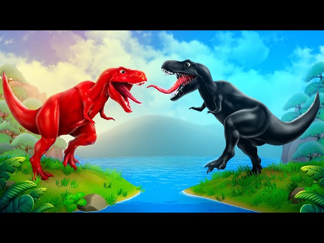 Dinosaur Fight | Red Spider T Rex Vs Black T Rex - Dinosaurs Battle In Jurassic World