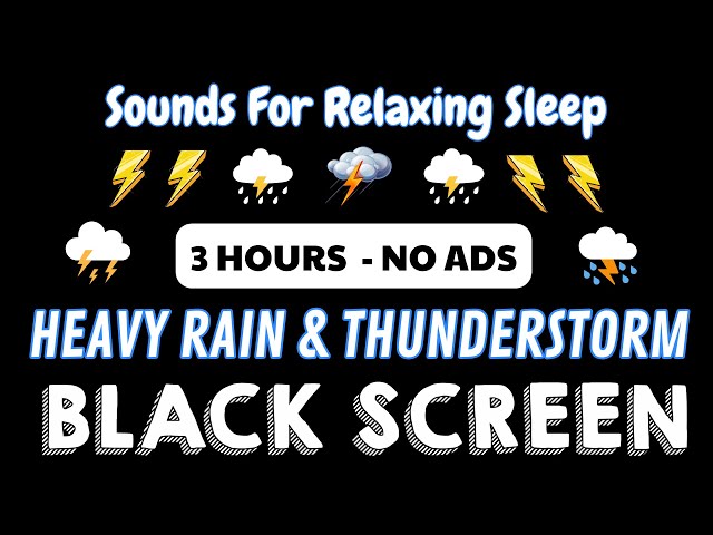 Fall Easily Into Deep Sleep with Night HEAVY Rain and Thunder | Try Listening for 3 minutes No Ads