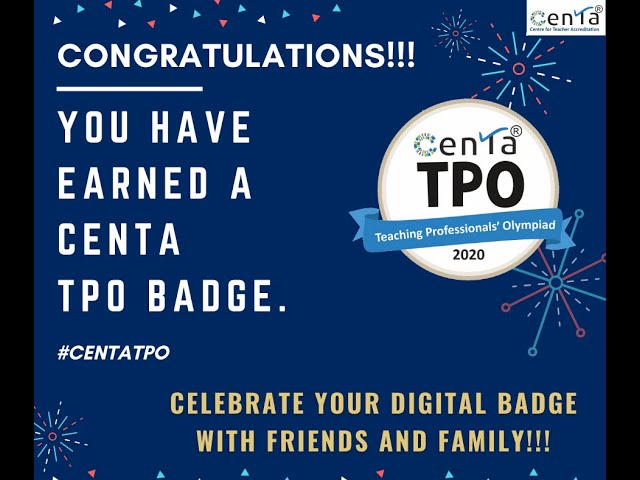 Congratulations on your CENTA TPO Digital badge