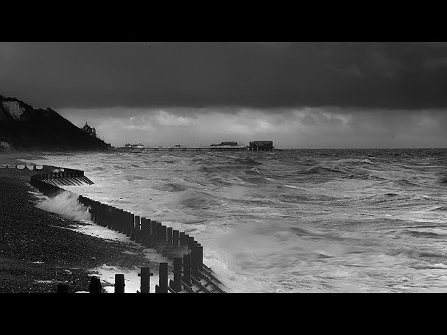 Black and white seascape photography slideshow from Overstrand in Norfolk. February 2024