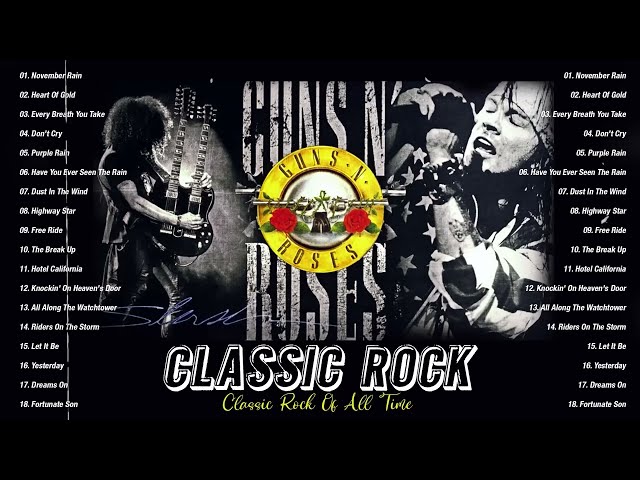 Canciones de rock clásico 70s 80s 90s Álbum completo - Guns N' Roses, Led Zeppelin, Queen, Mettalica