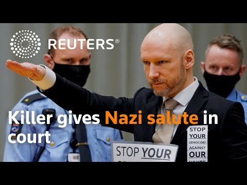 Norwegian killer Breivik gives Nazi salute at parole hearing