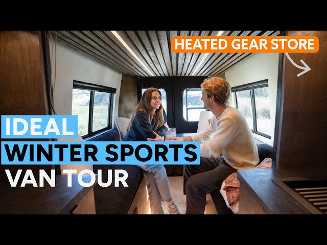 Ultimate WINTER SPORTS Van Build // ft. Heated Gear Closet!