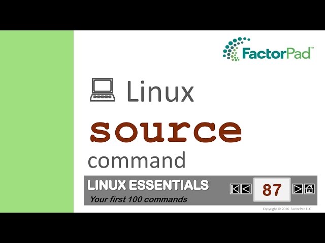 Linux source command summary with examples