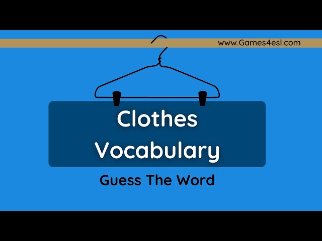 Clothes Vocabulary | Guess The Word