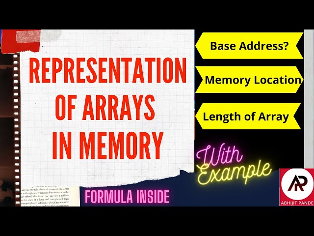 Representation of Arrays in Memory