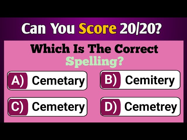 English Spelling Quiz | Spelling Quiz: Can You Score 20/ 20? #part 12