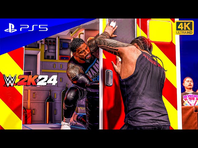 WWE 2K24 - Jey Uso vs. Jimmy Uso - Ambulance Match! Gameplay | PS5™ [4K60]