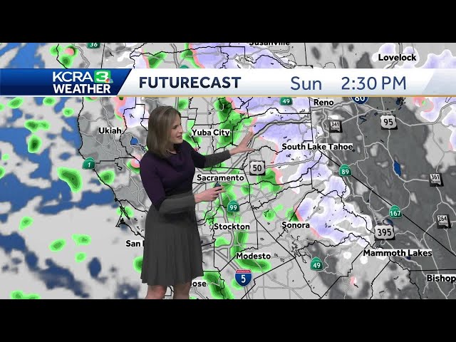 California forecast | Sierra snow slowly eases; A few Valley downpours on Sunday