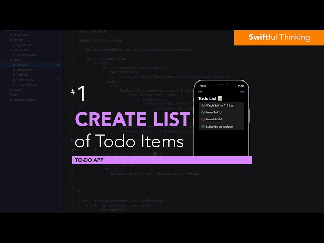 Create a List of Todo items in SwiftUI | Todo List #1