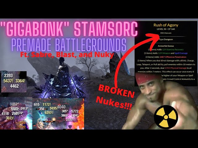 ESO "Gigabonk" Stamsorc battlegrounds (ft. Sabre, Blast, and Nuky)