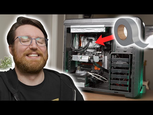 Idiot Tries To Build Gaming PC Using Only Duct Tape... (No Screws)