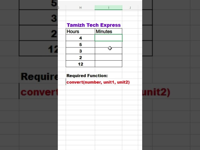 Excel Shortcut Convert Hours into Minutes (தமிழில்) #shorts