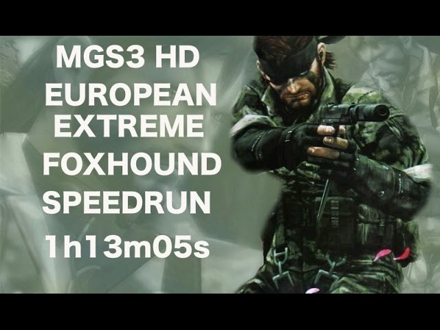Metal Gear Solid 3 HD 1h13m05s European Extreme Foxhound Speedrun
