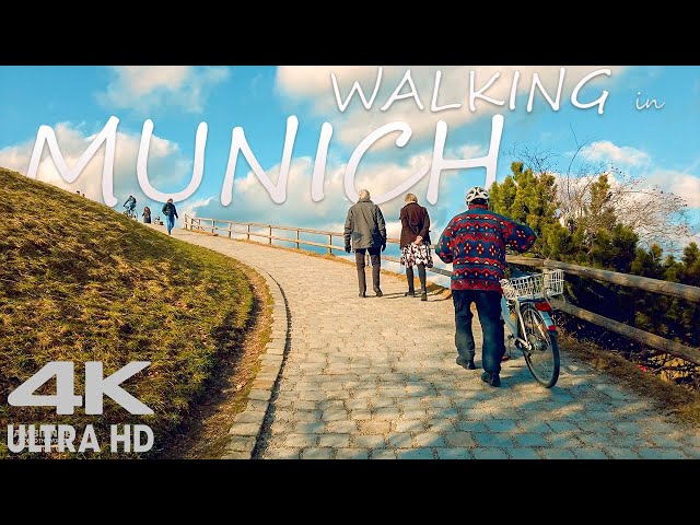Walking in Munich, Olympiaberg (Olympic Hill),  Olympiapark 4K Binaural 3D sound