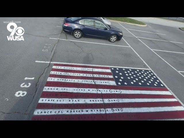 Virginia high school senior honors fallen soldiers with parking space mural | Get Uplifted