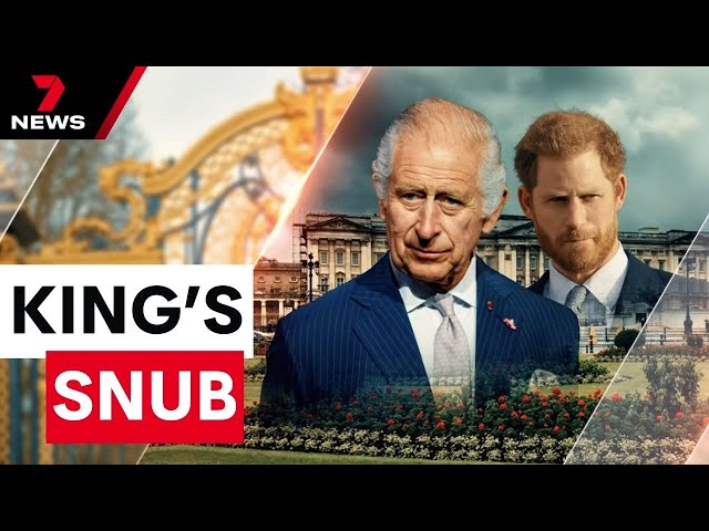 King Charles too busy to catch up with recently returned Prince Harry | 7 News Australia