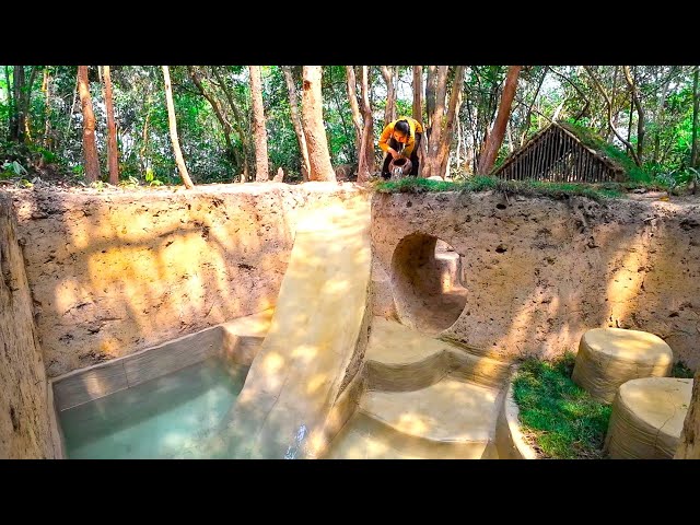 COMPLETE BUILD The Most Secret Underground House with Mini Water Park Slide Swimming Pool