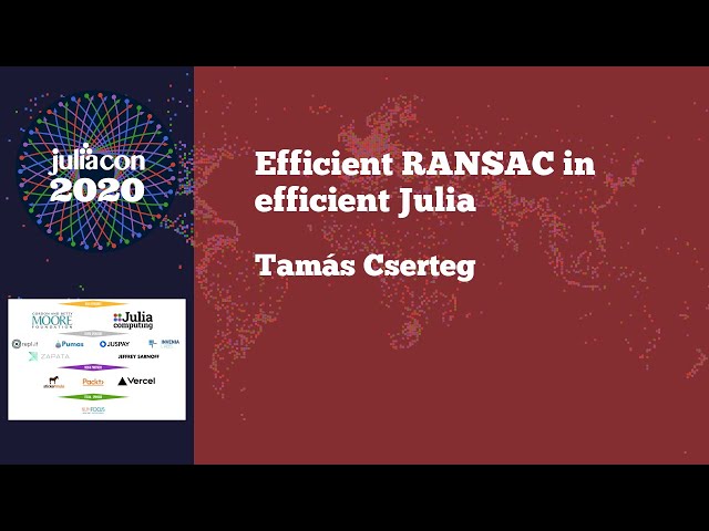 JuliaCon 2020 | Efficient RANSAC in efficient Julia | Tamás Cserteg