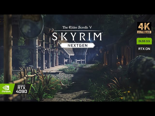 Skyrim NG 2023 | Riverwood Remastered | Rain Ambience | Ultra Graphics | Modlist [4K60]