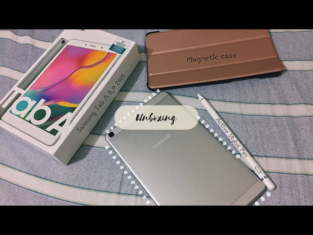 Samsung Tab A 8.0 2019 Unboxing | Accessories (Stylus pen + Magnetic case) | Aesthetics