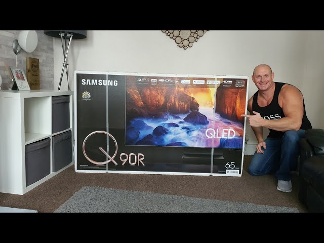 2019 65” Samsung Q90r unboxing,wall mounting,setup & demo