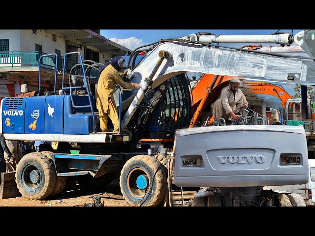 Volvo Excavator Painting Complete Process | Renovation Of Excavator | Excavator Chassis Painting