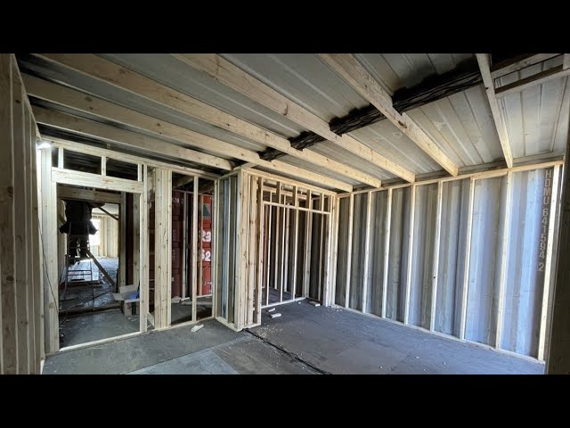 Combining 2 20-footers - cutting, welding, and framing bedroom #4 in my shipping container house