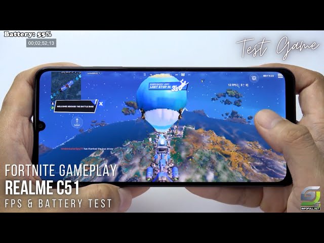 Realme C51 test game Fortnite Mobile