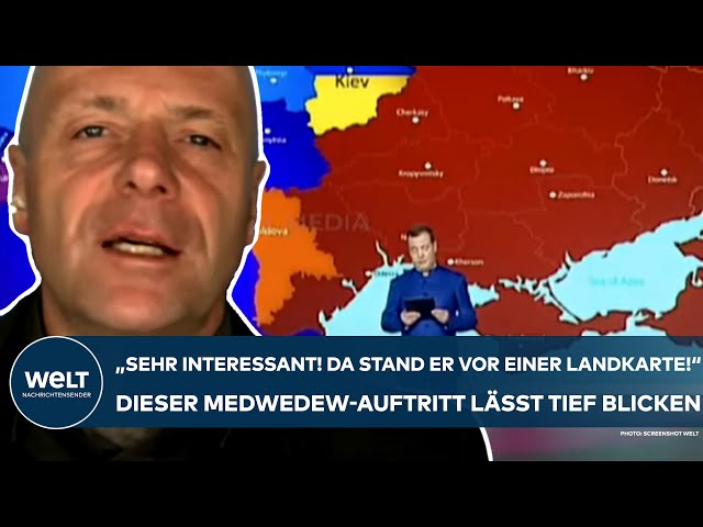 PUTINS KRIEG: "Sehr interessanter Auftritt! Da stand er vor einer Landkarte!" Medwedews klare Ansage