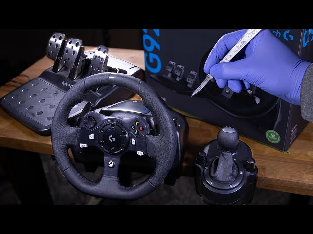 Logitech G920 Racing Wheel and Driving Force Shifter Unboxing - ASMR