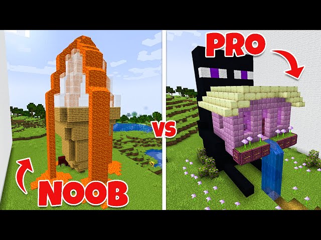 APHMAU CREW builds a NOOB vs PRO Mob house