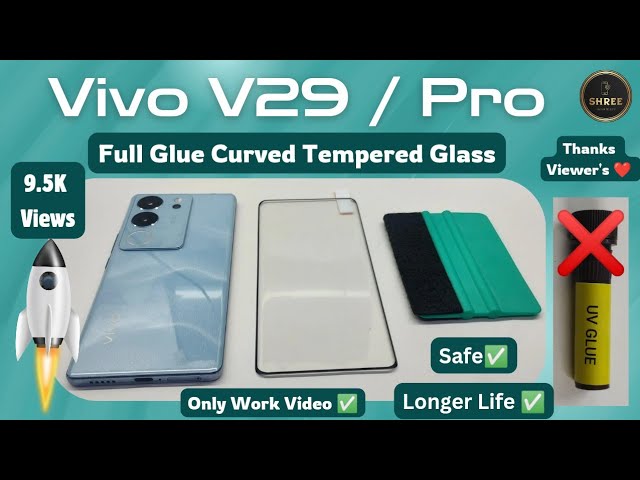 Vivo V29 | V29 Pro Full Glue Curved Display Tempered Glass Applying | #vivov29 #vivov29pro #yt #diy