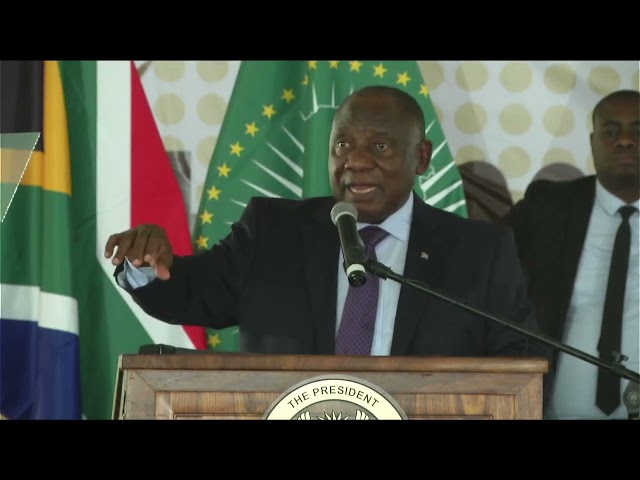 President Cyril Ramaphosa delivers the keynote address during the Commemoration of Human Rights Day
