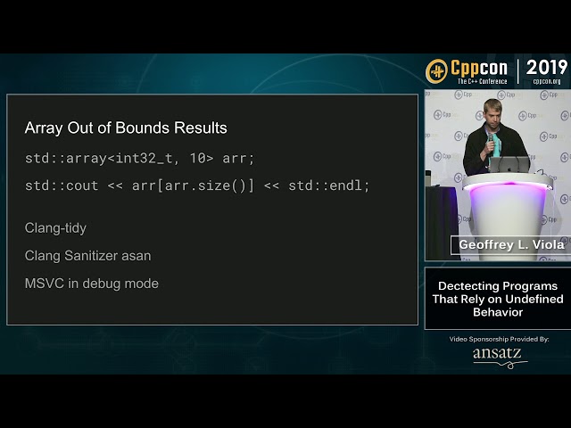 Detecting Programs That Rely on Undefined Behavior - Geoffrey L. Viola - CppCon 2019