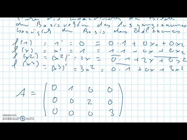 Lineare Algebra: Abbildungsmatrix vorgerechnetes Beispiel