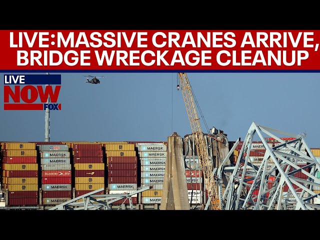 LIVE: Baltimore Bridge collapse, largest cranes arrive for wreckage cleanup | LiveNOW from FOX