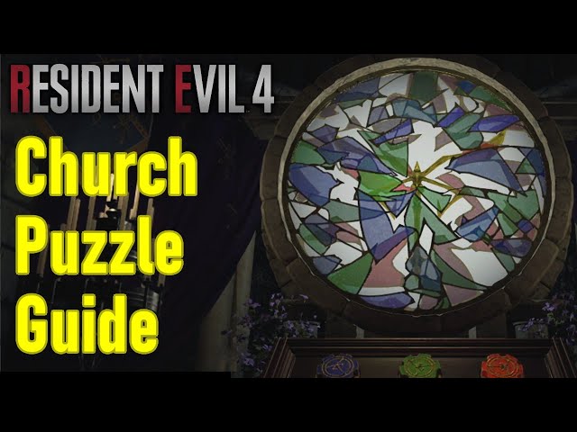 Resident Evil 4 remake church puzzle solution, chapter 4 color glass puzzle