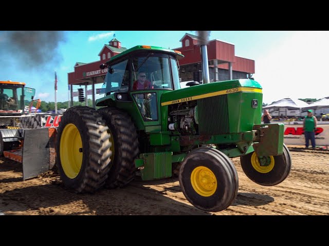 Tractor Pull 2023: 21,000 Lb Farm Stock Tractors battle it out in Goshen, IN.